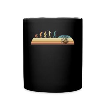 Evolution Vintage Retro Bücher Bibliothek - Tasse einfarbig - Schwarz - Vorne