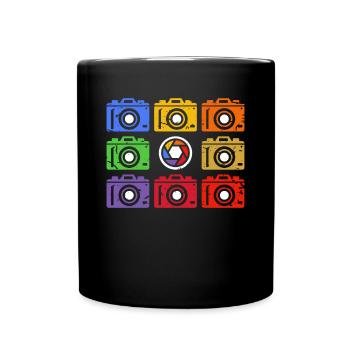 Vintage Retro Kamera Fotograf - Tasse einfarbig - Schwarz - Vorne