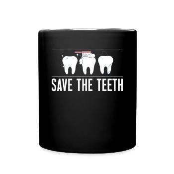 Save The Teeth - Tasse einfarbig - Schwarz - Vorne