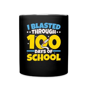 100 jours d’école Enseignant Élève astronaute - Mug uni - noir - Devant