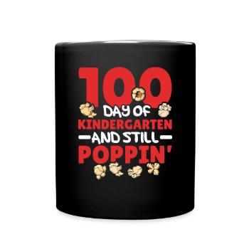100 Days Of Kindergarten And Still Poppin' Popcorn - Full Colour Mug - black - Front