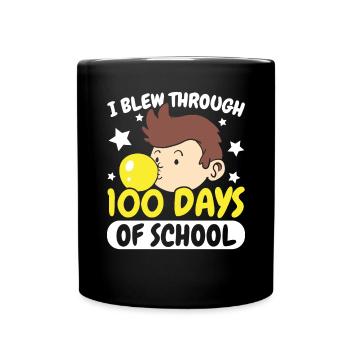 Ich habe 100 Tage Schule Bubble Gum Lover durchgepustet - Tasse einfarbig - Schwarz - Vorne