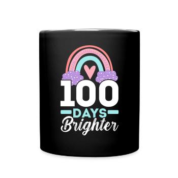 Joyeux 100e jour d’école enseignant élève éducateur - Mug uni - noir - Devant