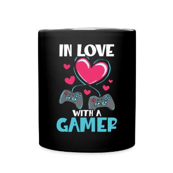 In Love With A Gamer Valentines Day Video Game - Full Colour Mug - black - Front