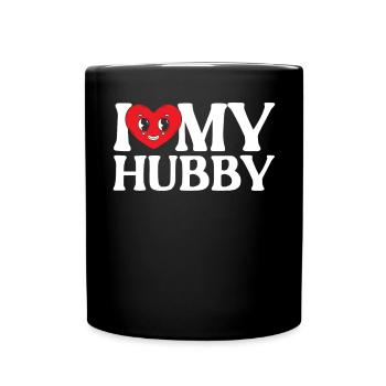 Ich liebe meinen Mann Valentinstag Hochzeit Amor Liebe - Tasse einfarbig - Schwarz - Vorne