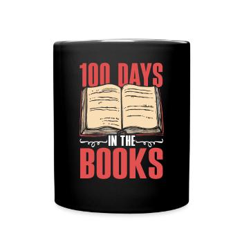 100 Tage in den Büchern Schüler 100 Tage Schule - Tasse einfarbig - Schwarz - Vorne