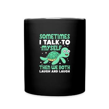 Schildkröte Turtle Meer Meeresbewohner Geschenk - Tasse einfarbig - Schwarz - Vorne