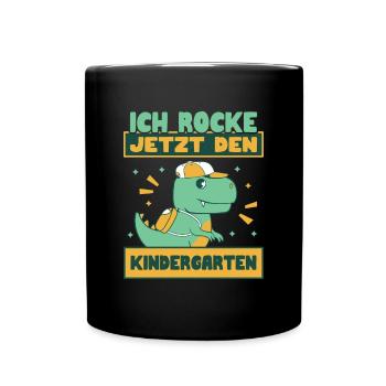 Ich Rocke Jetzt Den Kindergarten Maus - Tasse einfarbig - Schwarz - Vorne