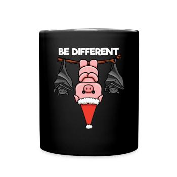 Soyez différent Porc Chauve-souris Père Noël - Mug uni - noir - Devant