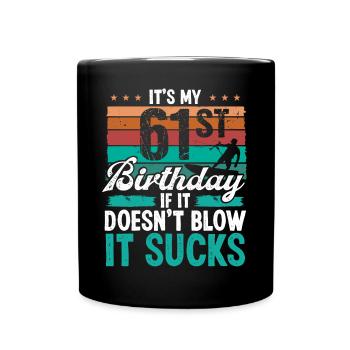 61 Year Old Kitesurfer Funny Kiteboarder Humor - Tasse einfarbig - Schwarz - Vorne