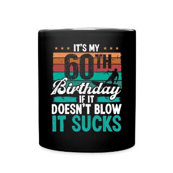 60 Year Old Kitesurfer Funny Kiteboarder Humor - Tasse einfarbig - Schwarz - Vorne