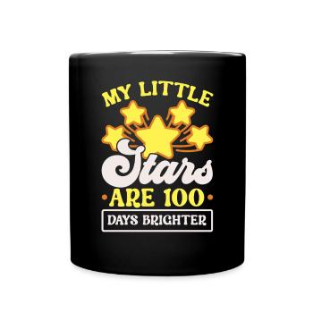 My Little Stars 100 Days Brighter Teacher Student - Full Colour Mug - black - Front