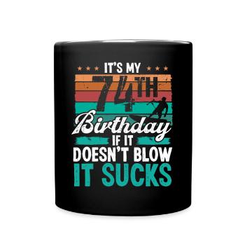 74 Year Old Kitesurfer Funny Kiteboarder Humor - Full Colour Mug - black - Front