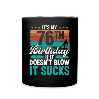 76 Year Old Kitesurfer Funny Kiteboarder Humor - Tasse einfarbig - Schwarz - Vorne