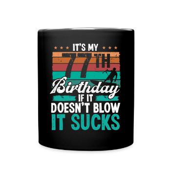 77 Year Old Kitesurfer Funny Kiteboarder Humor - Tasse einfarbig - Schwarz - Vorne
