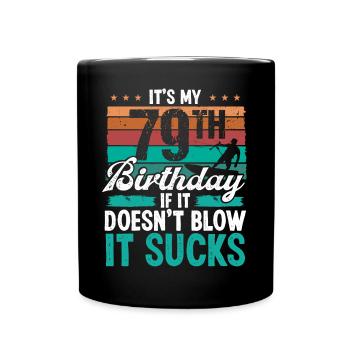 79 Year Old Kitesurfer Funny Kiteboarder Humor - Full Colour Mug - black - Front