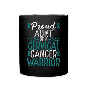 Cervical Cancer Awareness Movement for Aunt Ribbon - Full Colour Mug - black - Front
