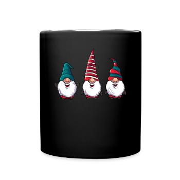 Cute Christmas Gnomes - Full Colour Mug - black - Front