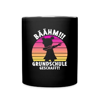 Bäähm Grundschule geschafft Dabbing Mädchen - Tasse einfarbig - Schwarz - Vorne