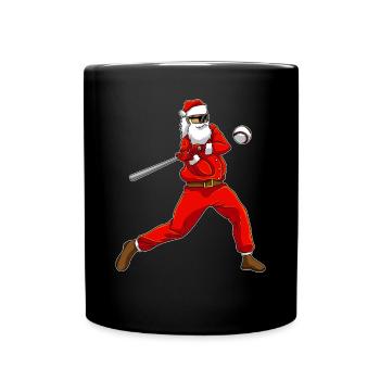Baseball Santa Claus Christmas - Full Colour Mug - black - Front