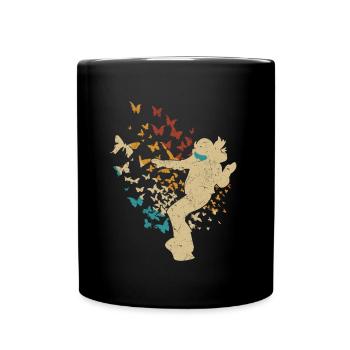 Snowboarder Butterflies Snowboarding Snowboarder - Tasse einfarbig - Schwarz - Vorne