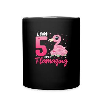 5ème anniversaire Flamingo cadeau 5 ans - Mug uni - noir - Devant