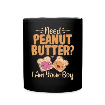 Erdnussbutter Liebhaber Geschenk - Tasse einfarbig - Schwarz - Vorne