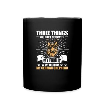 Deutscher Schäferhund - Tasse einfarbig - Schwarz - Vorne