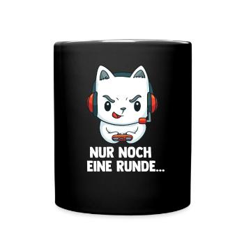 Gaming Katze - Computer Spiele Videospiele - Tasse einfarbig - Schwarz - Vorne