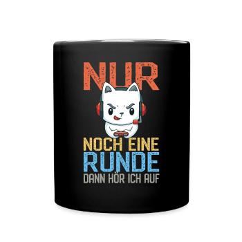 Lustiger Gaming Katze - Gamer Computerspiele - Tasse einfarbig - Schwarz - Vorne