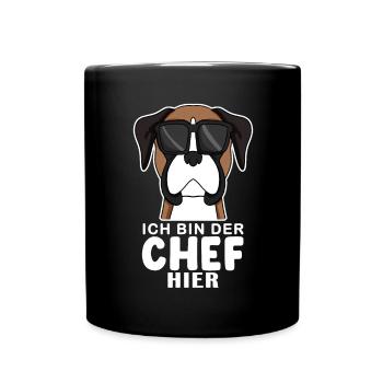 Hund Deutscher Boxer Cool Chef - Tasse einfarbig - Schwarz - Vorne