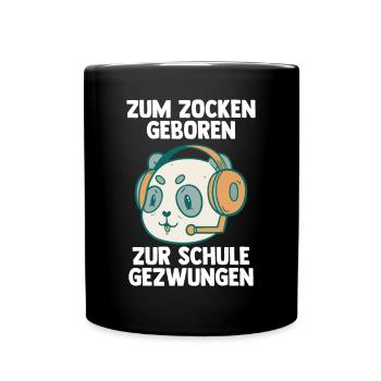 Gaming Pandabär - Computer Spiele Online Spiele - Tasse einfarbig - Schwarz - Vorne