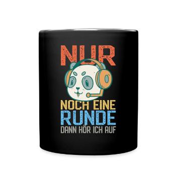 Lustiger Gaming Pandabär - Gamer Computerspiele - Tasse einfarbig - Schwarz - Vorne