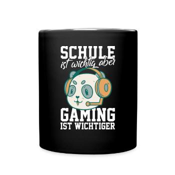 Gaming Pandabär - Computerspiele Videospiele - Tasse einfarbig - Schwarz - Vorne