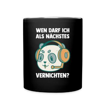 Gaming Pandabär am Vernichten - Computer - Tasse einfarbig - Schwarz - Vorne