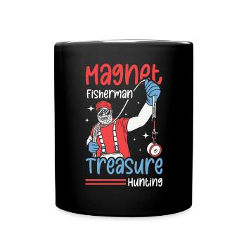 Magnetfischer Magnetangeln Schatzsuche - Tasse einfarbig - Schwarz - Vorne