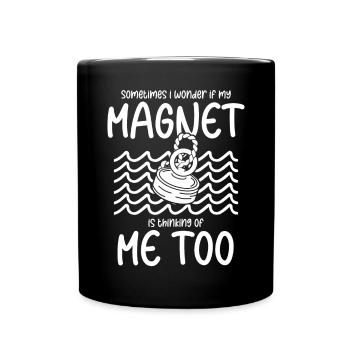 Magnetfischer Magnetangeln Schatzsuche - Tasse einfarbig - Schwarz - Vorne