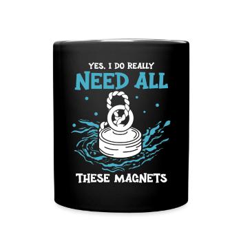 Magnetfischer Magnetangeln Schatzsuche - Tasse einfarbig - Schwarz - Vorne