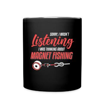 Magnet Fisherman Magnetic Fishing Treasure Hunt - Full Colour Mug - black - Front
