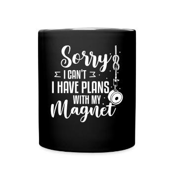 Magnet Fisherman Magnetic Fishing Treasure Hunt - Full Colour Mug - black - Front