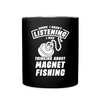 Magnet Fisherman Magnetic Fishing Treasure Hunt - Full Colour Mug - black - Front