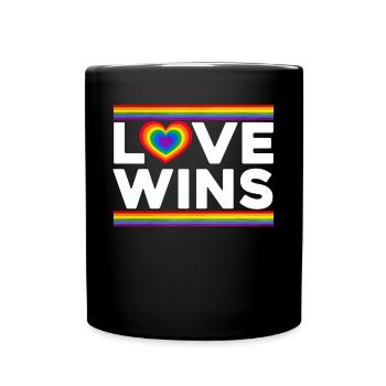 Love Wins - Tasse einfarbig - Schwarz - Vorne