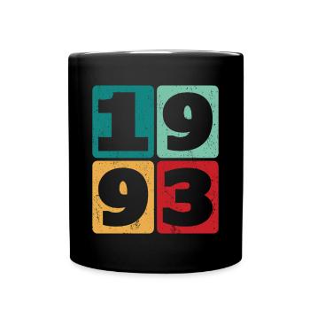 30. Geburtstag Jahrgang 1993 Collage - Tasse einfarbig - Schwarz - Vorne