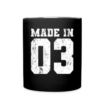 20e anniversaire Né en 2003 Fabriqué en 2003 - Mug uni - noir - Devant