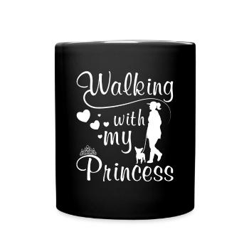 Walking with my prince Chihuahua - Full Colour Mug - black - Front
