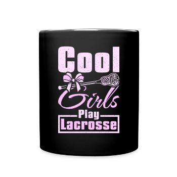 Cool girls play Lacrosse - Tasse einfarbig - Schwarz - Vorne