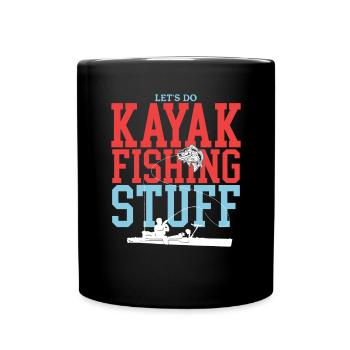 Kajak Angeln | Kajakfahren Angler Kanu Geschenk - Tasse einfarbig - Schwarz - Vorne