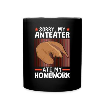 Anteater ate my homework - Full Colour Mug - black - Front
