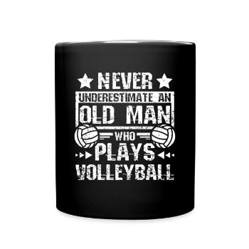 Old man who plays volleyball - Tasse einfarbig - Schwarz - Vorne