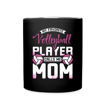 Mon joueur de volleyball préféré m’appelle maman - Mug uni - noir - Devant